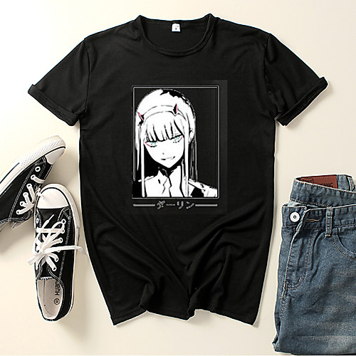

Inspired by Darling in the Franxx Zero Two Cosplay Costume T-shirt Polyester / Cotton Blend Graphic Prints Printing Harajuku Graphic T-shirt For Women's / Men's