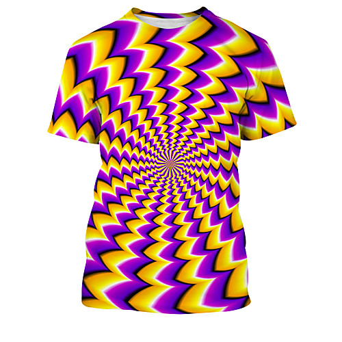 

Men's T shirt 3D Print 3D Rivet Mesh Short Sleeve Casual Tops Yellow Green Navy Blue
