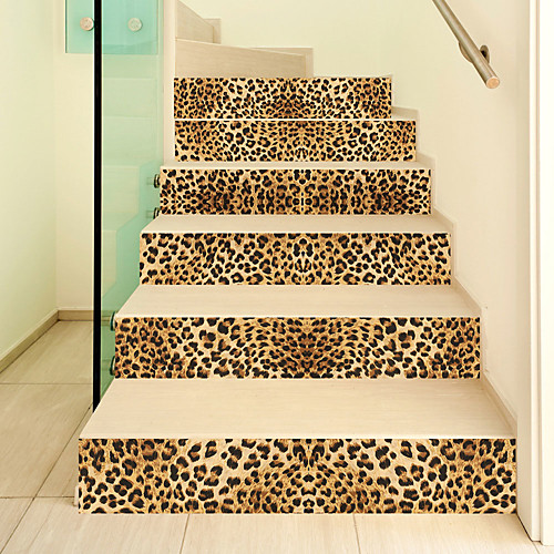 

Creative 3d Staircase Sticker Leopard Print Diy Imitation Decoration Home Sticker Waterproof Wall Sticker