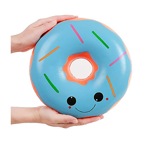 

9.8 Inches Squishies Jumbo Donut Kawaii Scented Soft Slow Rising Doughnut Squishies Stress Relief Kids Toy Gift Collection Decorative Props Blue