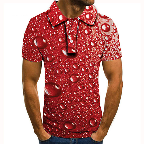 

Men's Golf Shirt Tennis Shirt 3D Print Paisley Graphic Prints Button-Down Short Sleeve Street Tops Casual Fashion Cool Red / Sports