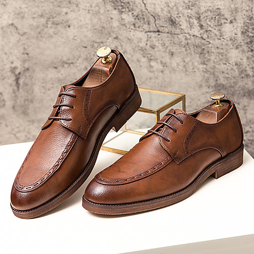 

Men's Oxfords Leather Shoes Printed Oxfords Business Vintage Classic Daily Party & Evening Nappa Leather Cowhide Non-slipping Wear Proof Booties / Ankle Boots Black Brown Spring Summer