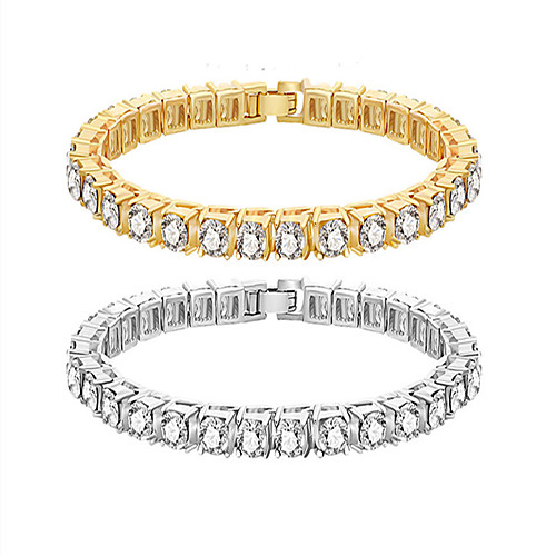 

Tennis Bracelet Single Strand Birthday Casual / Sporty Alloy Bracelet Jewelry Silver / Gold For Festival