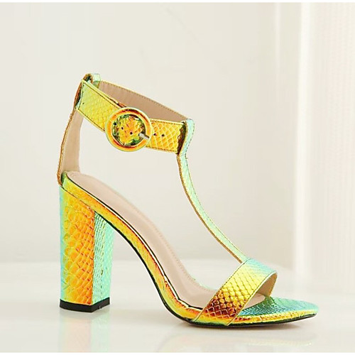

Women's Heels Pumps Faux Leather Yellow Peach Blue
