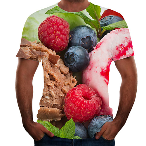 

Men's T shirt 3D Print 3D Rivet Mesh Short Sleeve Casual Tops Yellow Blushing Pink Green
