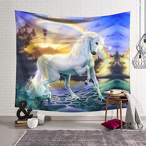 

Animal Wall Tapestry Art Decor Blanket Curtain Hanging Home Bedroom Living Room Decoration Polyester Unicorn