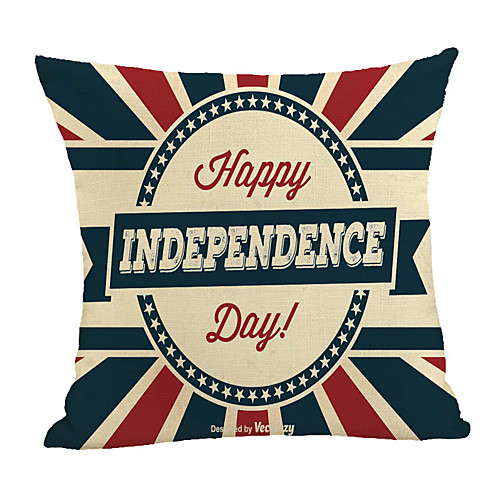 

Double Side Print Independence Day Cushion Cover 1PC Faux Linen Soft Square Throw Pillow Cover Cushion Case Pillowcase for Sofa Bedroom 45 x 45 cm (18 x 18 Inch) Superior Quality Machine Washable
