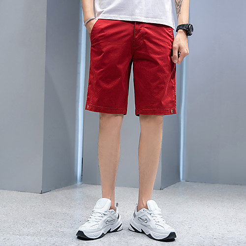 

Men's Shorts Cargo Shorts Shorts Pants Solid Colored ArmyGreen Black Yellow Wine