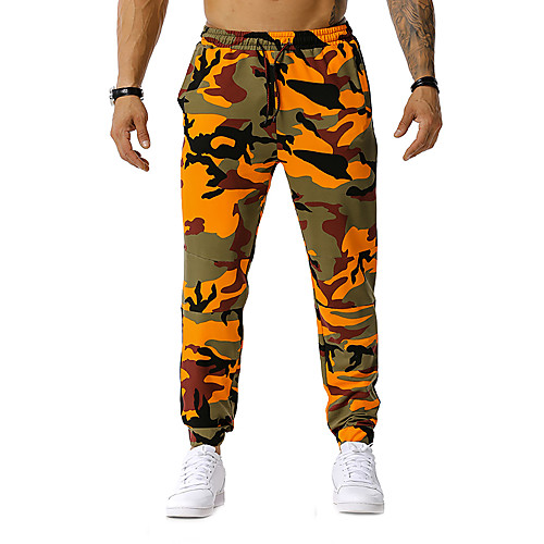 

Men's Casual / Sporty Chino Outdoor Sports Casual Sports Pants Chinos Pants Camouflage Full Length Sporty Print ArmyGreen White Orange