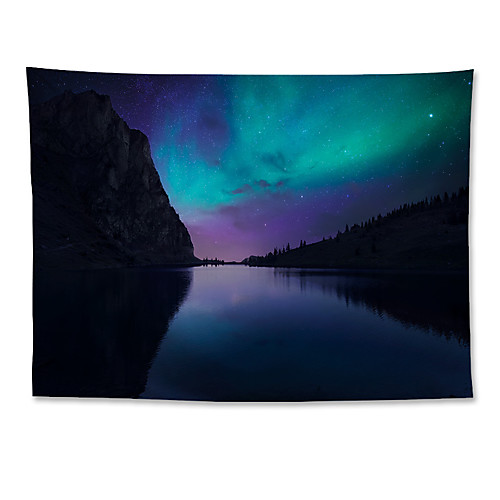 

Wall Tapestry Art Decor Blanket Curtain Hanging Home Bedroom Living Room Polyester Iceland Aurora Starry Sky