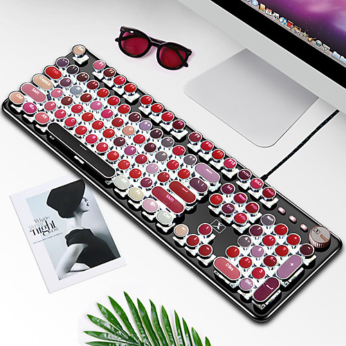 

xinmeng k520 real mechanical lipstick keyboard net red punk retro laptop desktop keyboard