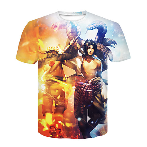 

Inspired by Naruto Uchiha Sasuke Cosplay Costume T-shirt Terylene 3D Printing Harajuku Graphic T-shirt For Women's / Men's