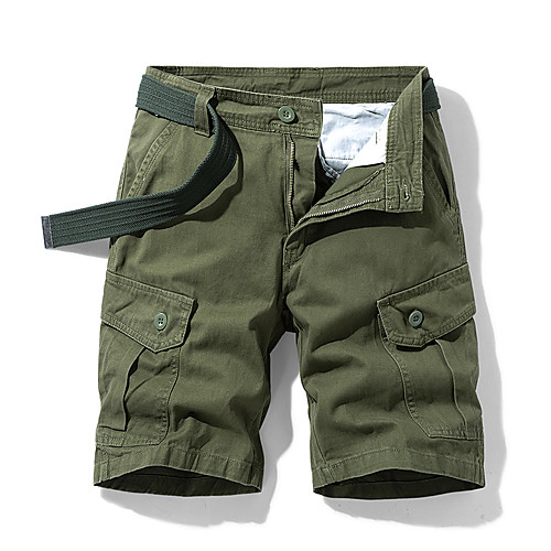

Men's Shorts Cargo Shorts Shorts Pants Solid Colored ArmyGreen Black Khaki Dark Blue Gray