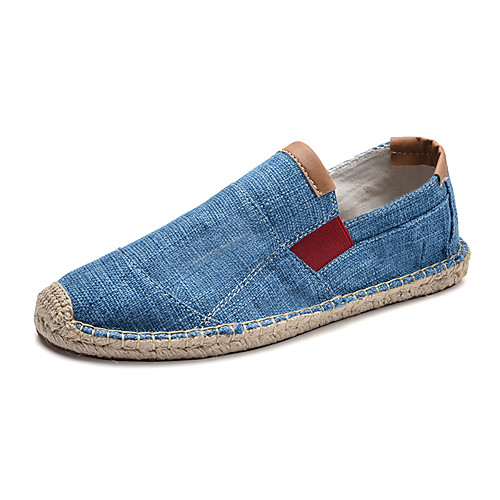 

foreign trade cross-border four seasons men's casual shoes a pedal flat lazy canvas shoes straw woven breathable linen fisherman shoes