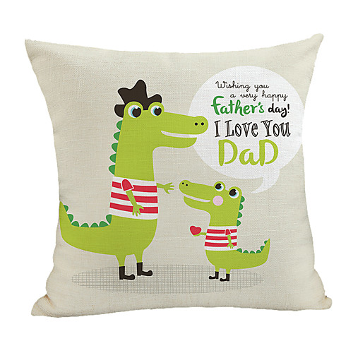 

Double Side Print Father's Day Cushion Cover 1PC Faux Linen Soft Square Throw Pillow Cover Cushion Case Pillowcase for Sofa Bedroom 45 x 45 cm (18 x 18 Inch) Superior Quality Machine Washable