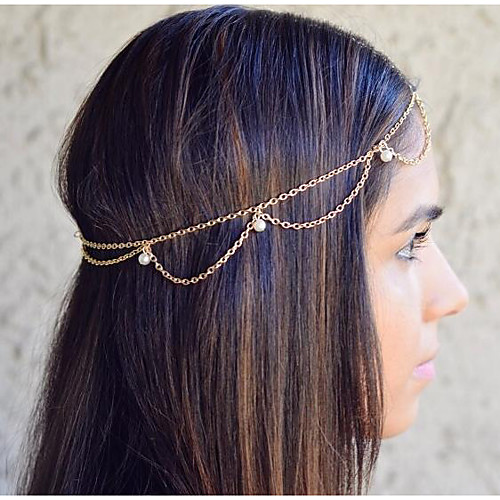 

Classic Style Retro Alloy Headpiece with Imitation Pearl / Chain 1 Piece Special Occasion / Party / Evening Headpiece