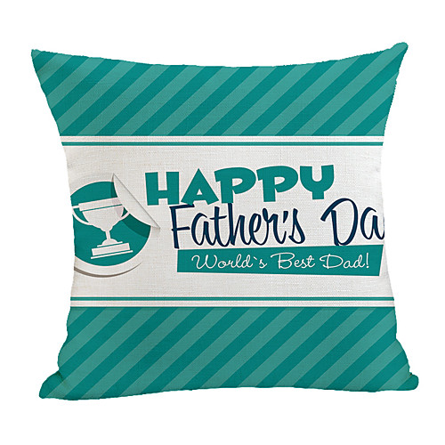 

Double Side Print Father's Day Cushion Cover 1PC Faux Linen Soft Square Throw Pillow Cover Cushion Case Pillowcase for Sofa Bedroom 45 x 45 cm (18 x 18 Inch) Superior Quality Machine Washable