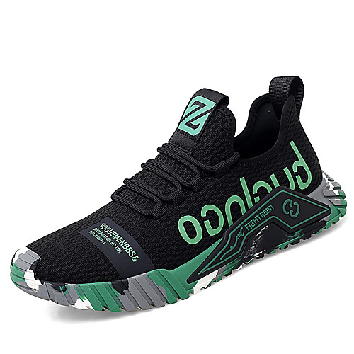 

Men's Sneakers Sporty Casual Daily Office & Career Mesh Breathable Non-slipping Wear Proof Black Grey Black / Green Spring Summer