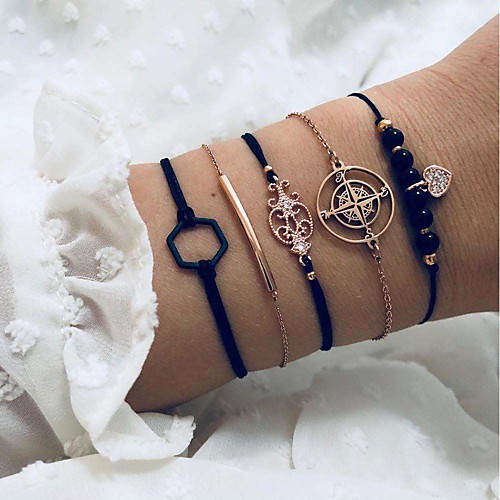 

totem black hexagonal bracelet five-piece diamond love beaded set