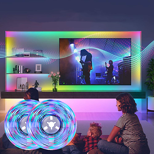 

LED Strip Lights Music Sync Smart LED 10M 32.8ft Bright RGBW Tiktok Lights 2340LEDs SMD 2835 Color Changing with 40 keys Remote Bluetooth Controller for Home Bedroom TV Back Lights DIY Decoration