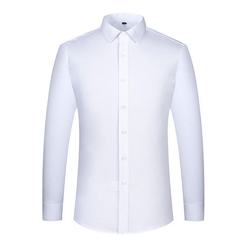 

Men's Shirt Solid Colored Button-Down Long Sleeve Casual Tops Business Formal Casual Comfortable White Blue Green