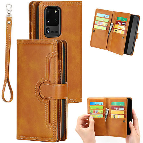 

Retro Flip Wallet Phone Case For Samsung Galaxy S21 Plus S20 Ultra Note 20 Plus PU Leather Kickstand Card Slots Full Body Protective Case