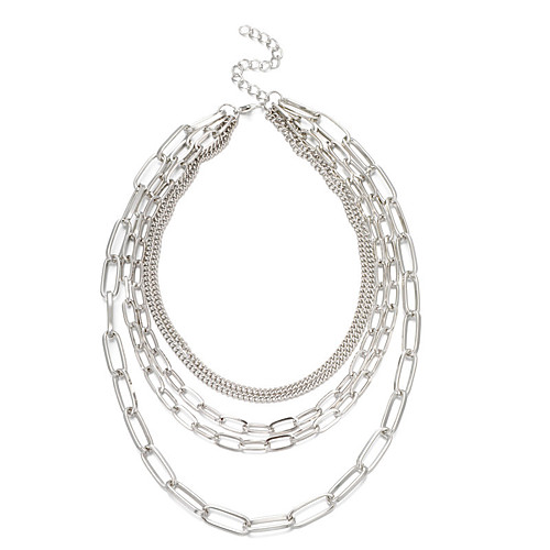 

geometric multilayer chain necklace retro punk mix and match personality necklace female