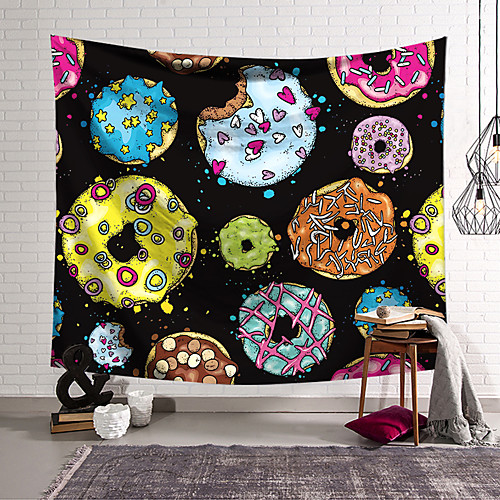 

Wall Tapestry Art Decor Blanket Curtain Hanging Home Bedroom Living Room Decoration Polyester Donuts