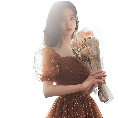 

toast service 2021 new wedding bride evening dress temperament thank you puff sleeve engagement dress bridesmaid dress female