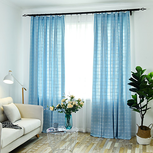 

Two Panel Modern Minimalist Style Thick Polyester Linen Thick Curtains Living Room Bedroom Dining Room Children's Room Curtains