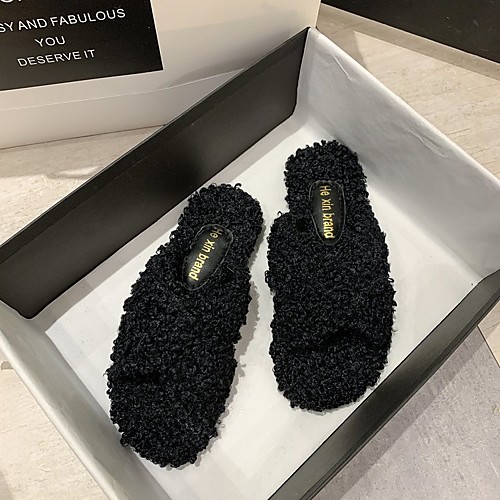 

Women's Sandals Flat Heel Round Toe PU Color Block Black Yellow Khaki