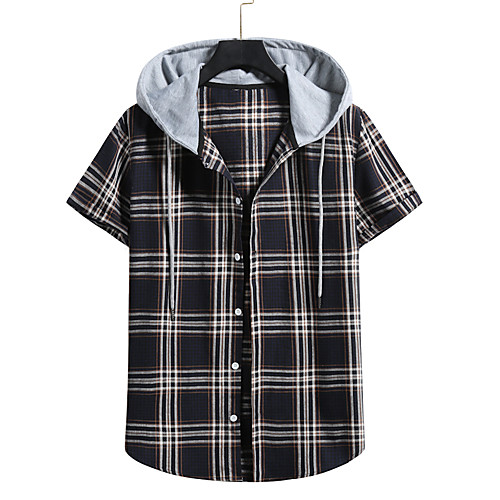 

Men's Shirt Graphic Short Sleeve Casual Tops Black Wine Khaki