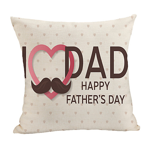 

Double Side Print Father's Day Cushion Cover 1PC Faux Linen Soft Square Throw Pillow Cover Cushion Case Pillowcase for Sofa Bedroom 45 x 45 cm (18 x 18 Inch) Superior Quality Machine Washable