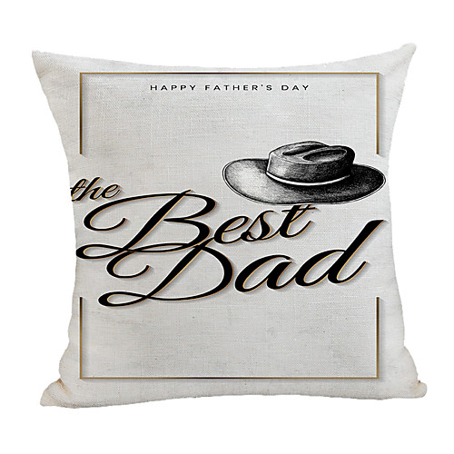 

Double Side Print Father's Day Cushion Cover 1PC Faux Linen Soft Square Throw Pillow Cover Cushion Case Pillowcase for Sofa Bedroom 45 x 45 cm (18 x 18 Inch) Superior Quality Machine Washable