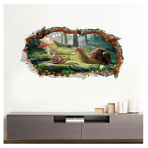 

3D Broken Wall Snail Home Background Decoration Can Be Removed Stickers PVC Creativity