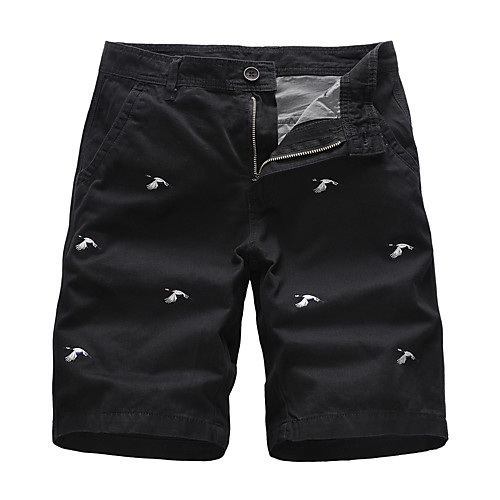 

Men's Basic Shorts Breathable Daily Going out Chinos Shorts Pants Bird Short Zipper Pocket Army Green Black Khaki Dark Blue Gray