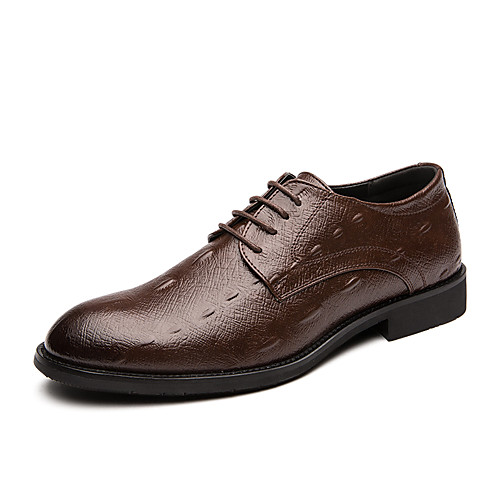 

Men's Oxfords Leather Shoes Printed Oxfords Business Vintage Classic Daily Party & Evening Nappa Leather Cowhide Non-slipping Wear Proof Booties / Ankle Boots Black Brown Spring Summer