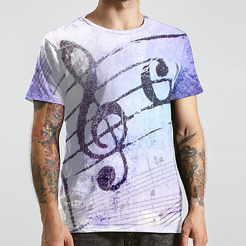 

Men's Unisex Tee T shirt 3D Print Symbol Graphic Prints Plus Size Print Short Sleeve Casual Tops Fashion Designer Big and Tall Purple