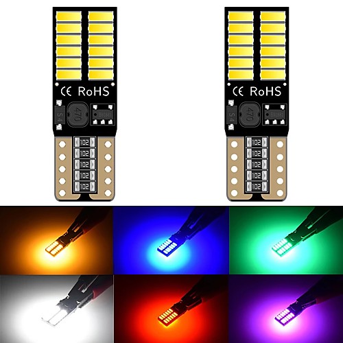 

2PCS car led T10 W5W 4014 24SMD Canbus Auto Car Reading Tail Light License Plate Dome Door Side LampTurn Signal Bulbs with Current 12v