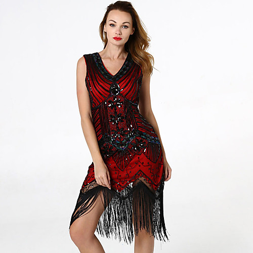 

Dance Costumes Dress Tassel Paillette Women's Training Performance Sleeveless Polyester / Cotton Blend