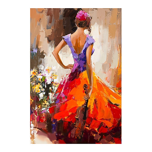 

IARTS Hand Painted Gorgeous girl Oil Painting with Stretched Frame For Home Decoration