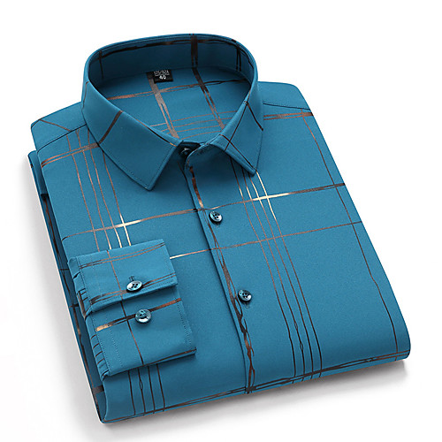 

Men's Shirt Solid Colored Button-Down Long Sleeve Casual Tops Business Casual Comfortable Black / Gray Blue Purple / Work