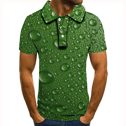 

Men's Golf Shirt Tennis Shirt 3D Print Paisley Graphic Prints Button-Down Short Sleeve Street Tops Casual Fashion Cool Green / Sports