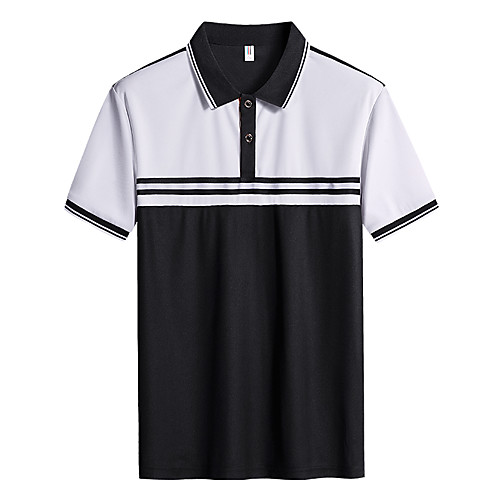 

Men's Golf Shirt Tennis Shirt Color Block Short Sleeve Casual Tops Gray White Red