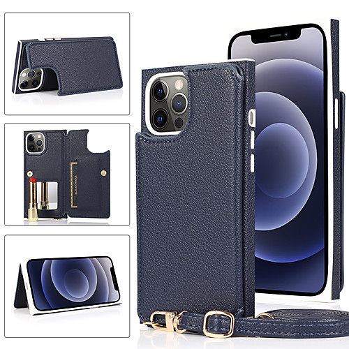 

Phone Case For Apple Back Cover iPhone 12 Pro Max 11 SE 2020 X XR XS Max 8 7 6 iPhone 11 iPhone 11 Pro iPhone 11 Pro Max Card Holder Shockproof Leather Solid Colored PU Leather