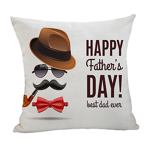 

Double Side Print Father's Day Cushion Cover 1PC Faux Linen Soft Square Throw Pillow Cover Cushion Case Pillowcase for Sofa Bedroom 45 x 45 cm (18 x 18 Inch) Superior Quality Machine Washable