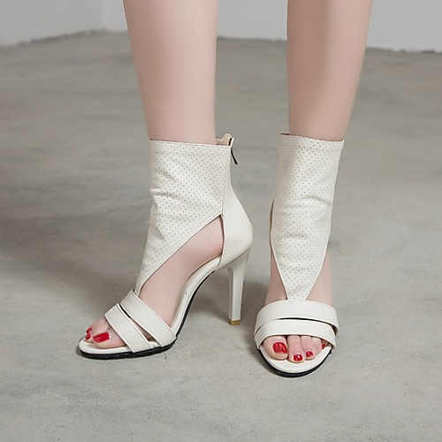 

Women's Sandals Pumps Faux Leather White Black Beige