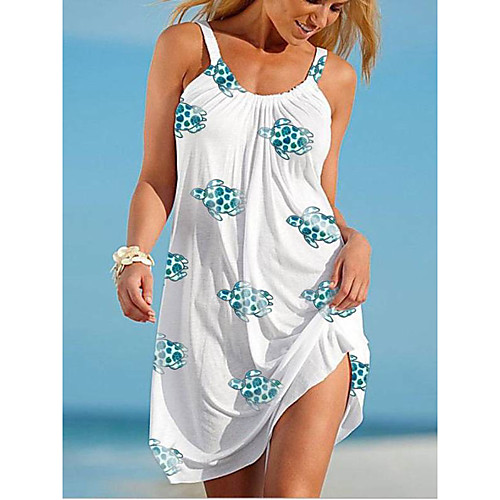 

Women's Strap Dress Short Mini Dress Sleeveless Painting Animal Fashion Print Summer Casual Holiday Loose 2021 S M L XL XXL