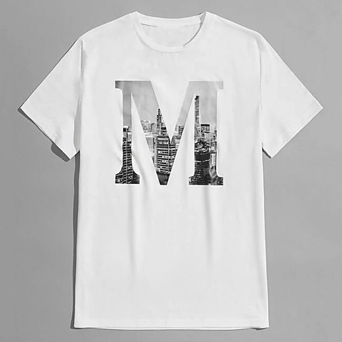 

Men's Unisex Tee T shirt Hot Stamping Graphic Prints Letter Plus Size Print Short Sleeve Casual Tops 100% Cotton Basic Designer Big and Tall White