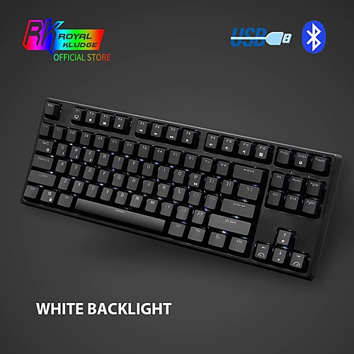 

RK tenkeyless TKL black 87 mechanical keyboard cherry brown blue switch rk87 gaming keyboard white LED backlit NKRORK tenkeyless TKL black 87 mechanical keyboard cherry brown blue switch